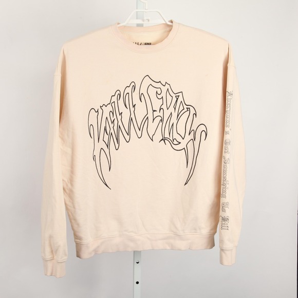 Kill Crew Sweatshirt Mens Medium Beige Porrada Series Wolf Graphic Crewneck - Picture 2 of 13